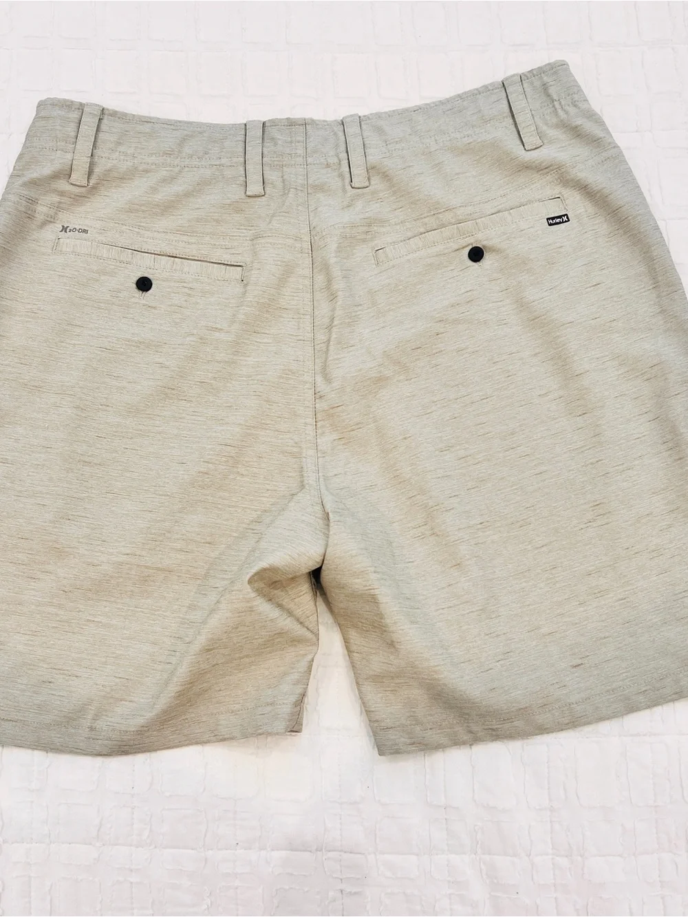 Hurley Men's Light Beige Flat Front Shorts